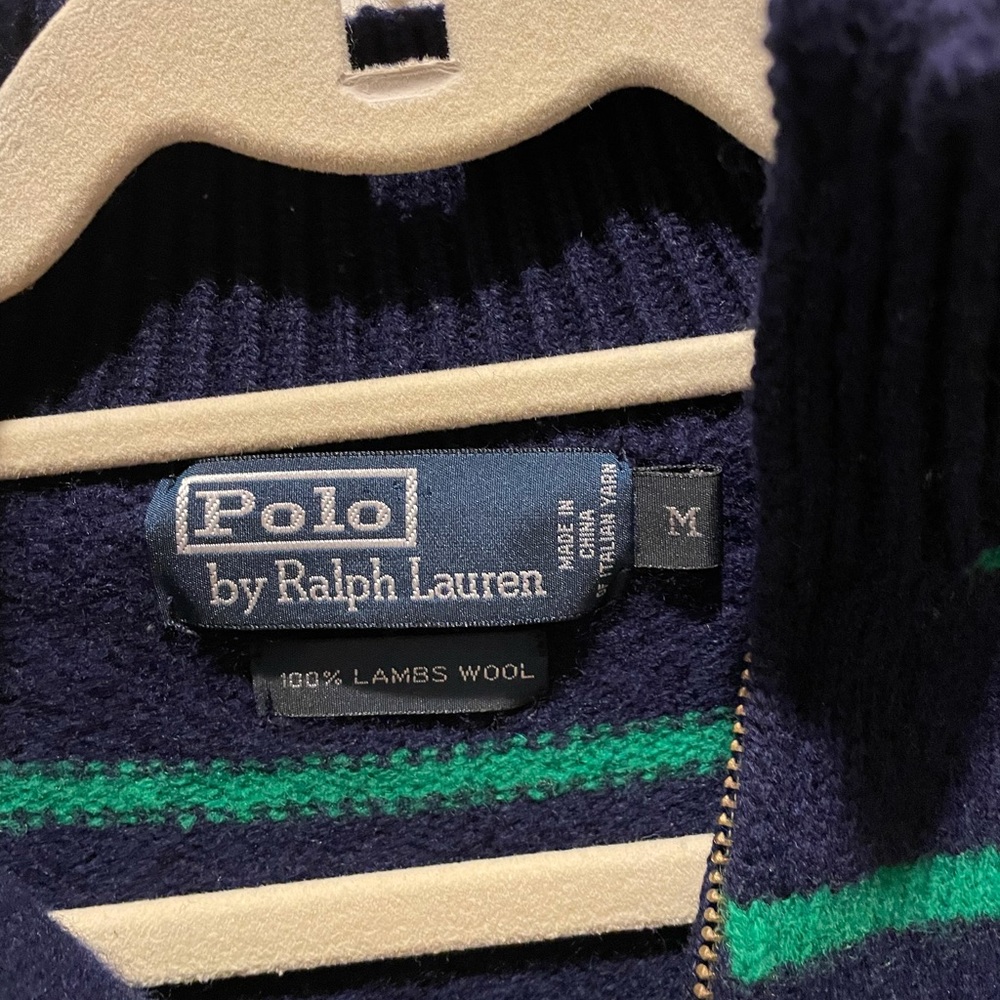 Polo striped Half Zip - 100% lambswool